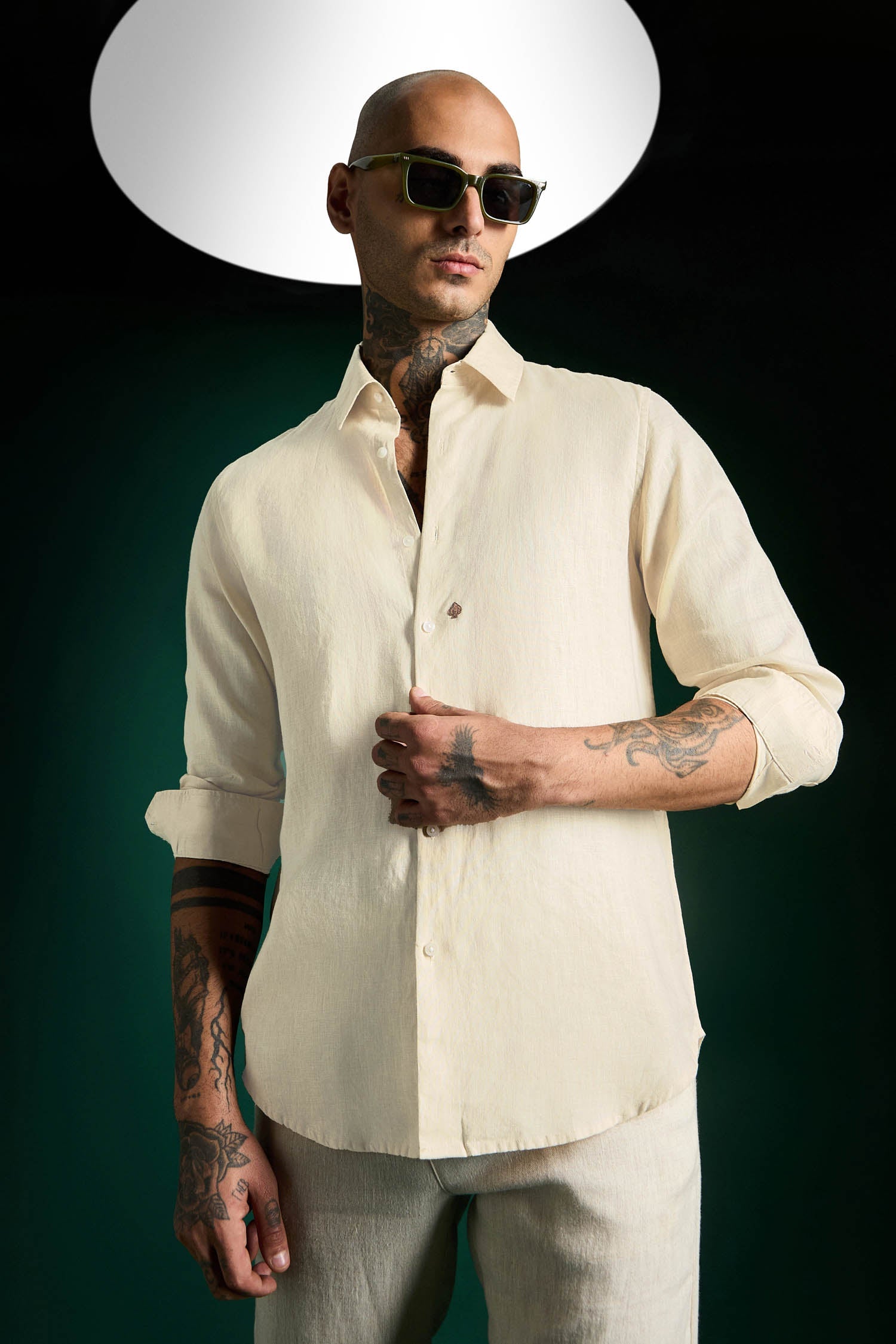 Spade Irish Linen Shirt - Ivory