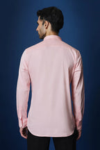 Biological Heart Hand Embroidered Designer Shirt - Baby Pink