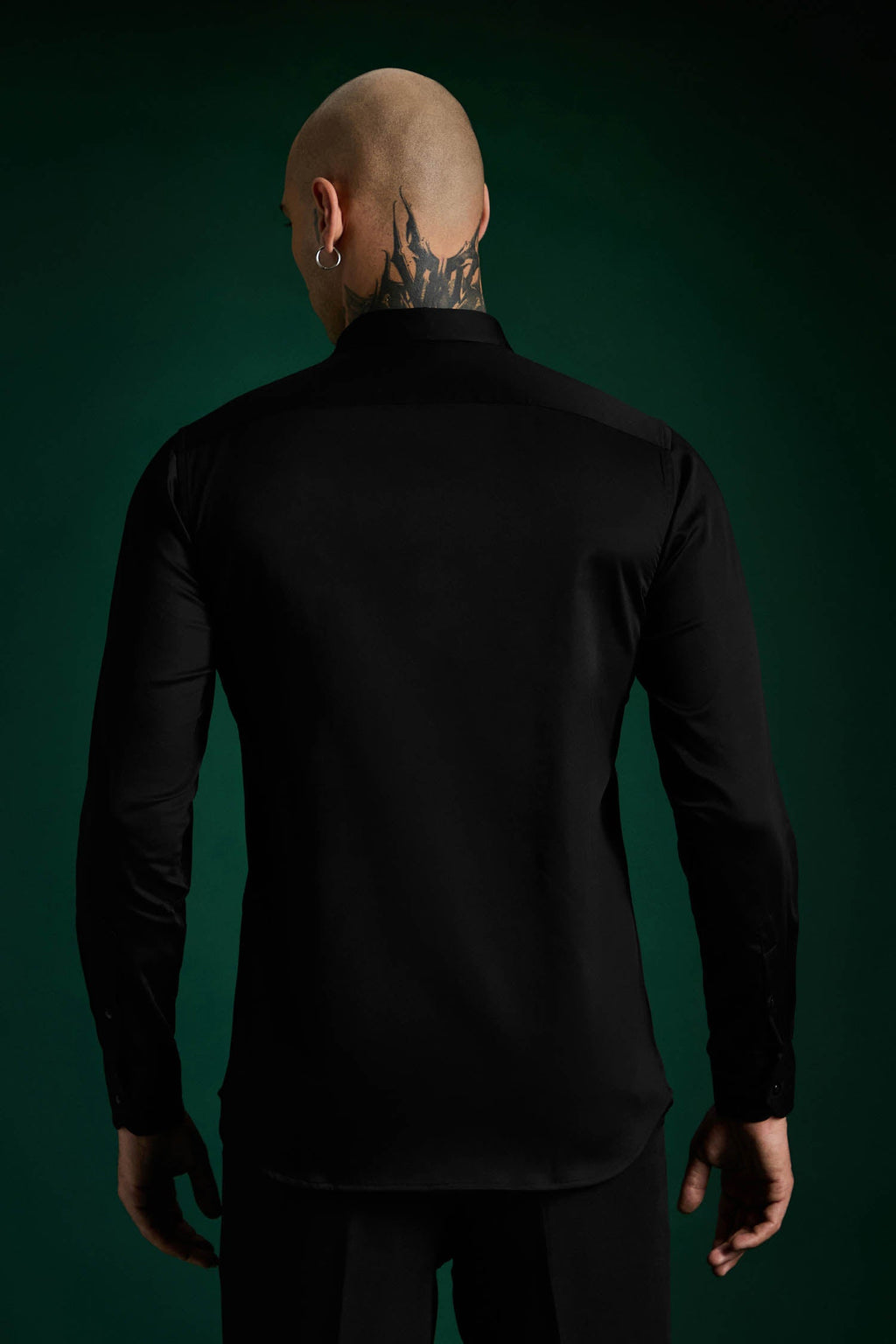 Heart Skull - Black Hand Embroidered Designer Shirt