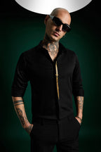 Soar Hand Embroidered Designer Shirt - Black