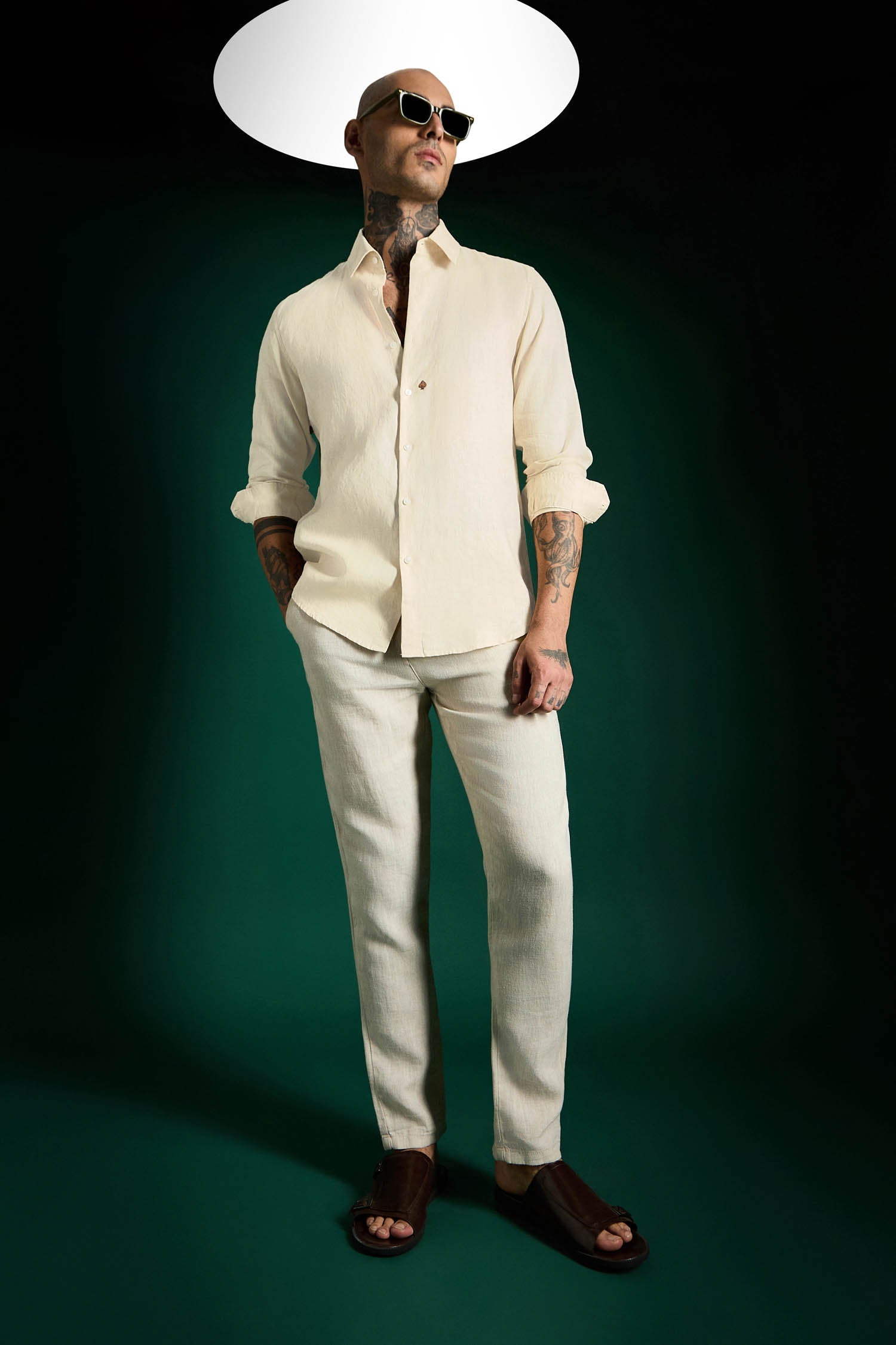 Spade Irish Linen Shirt - Ivory