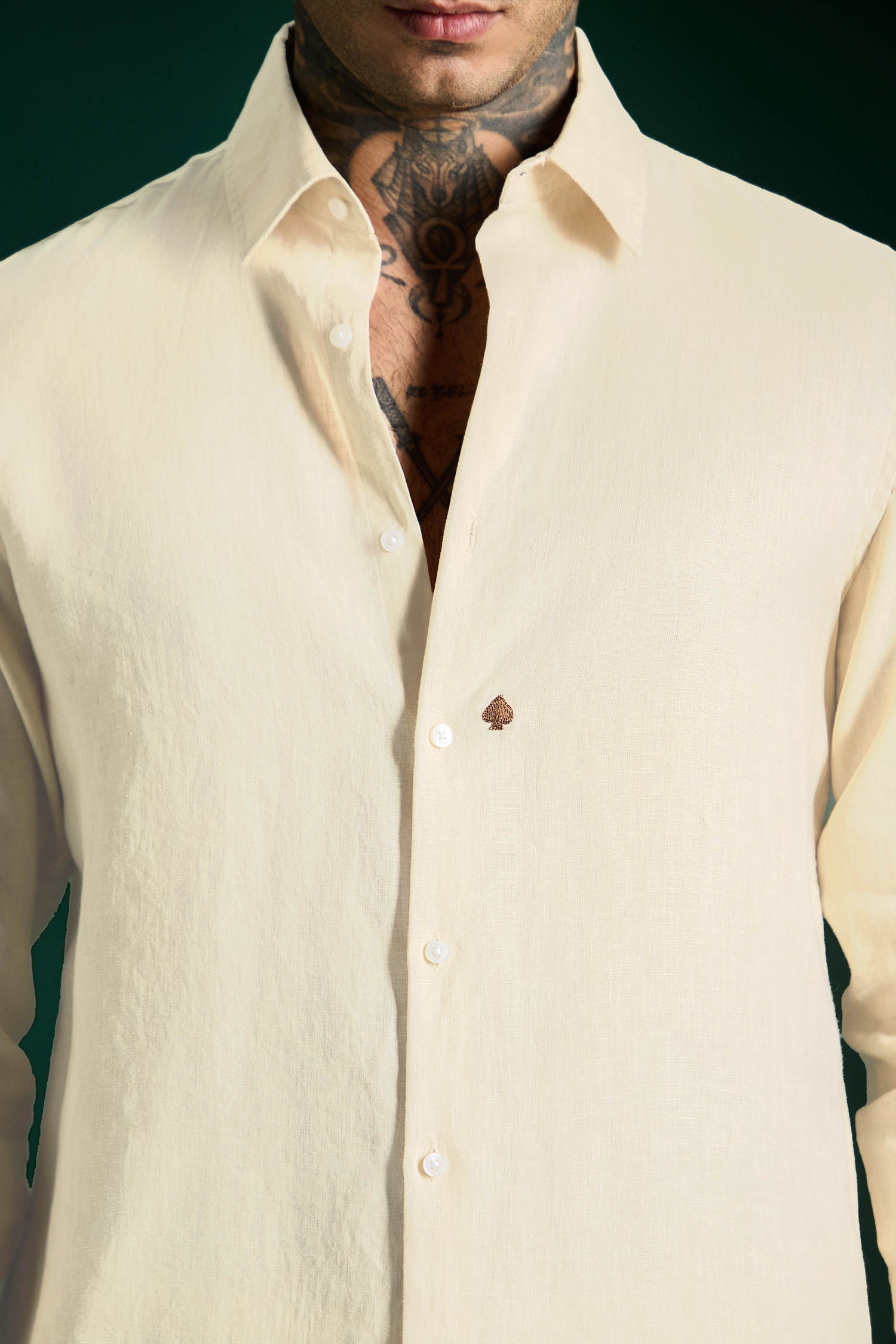 Spade Irish Linen Shirt - Ivory