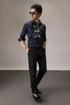 Bugs Bunny - Hand Embroidered Designer Shirt - Navy