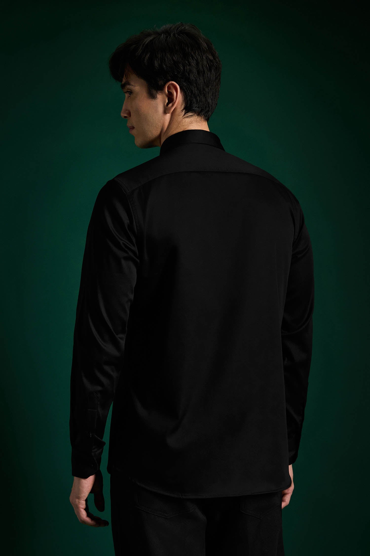 Big Mickey - Black Hand Embroidered Designer Shirt