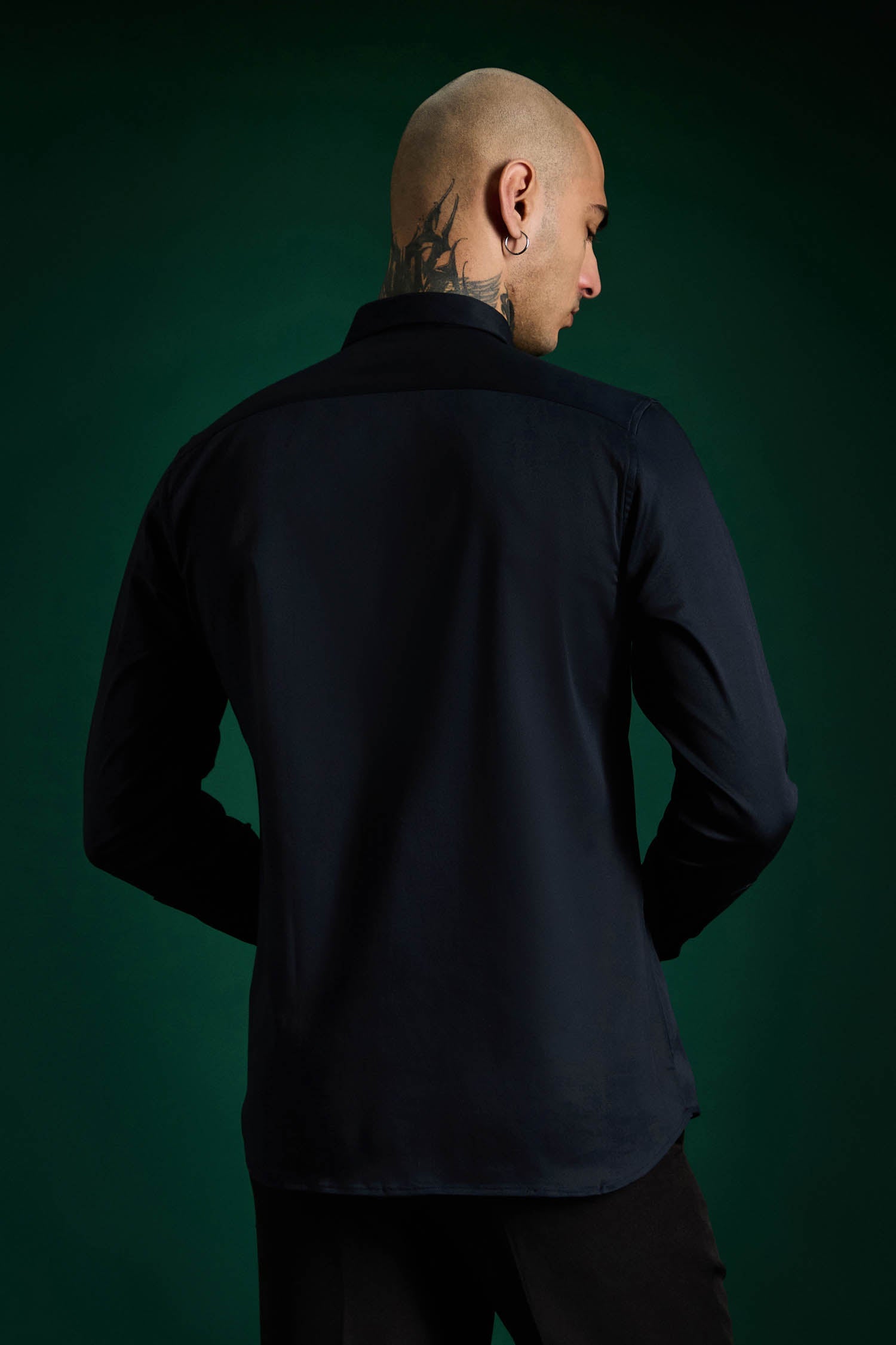 Sparkler Hand Embroidered Designer Shirt - Navy