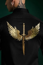 Soar Hand Embroidered Designer Shirt - Black
