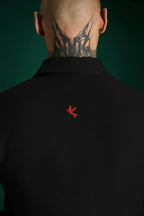 Bird Irish Linen Shirt - Black - Red