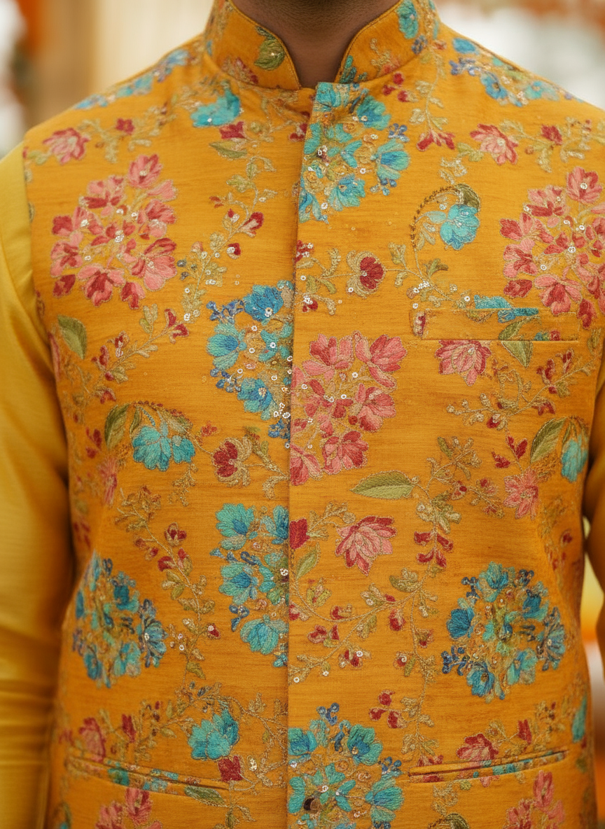 Kurta Sadri Outfit for Haldi Ceremony