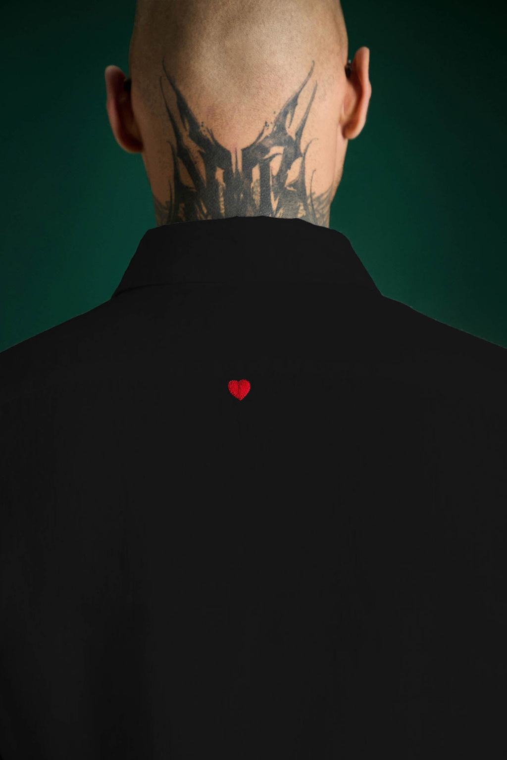 Heart Irish Linen Shirt - Black