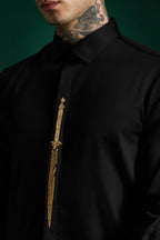 Soar Hand Embroidered Designer Shirt - Black