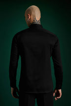 Forms- Hand Embroidered Designer Shirt - Black