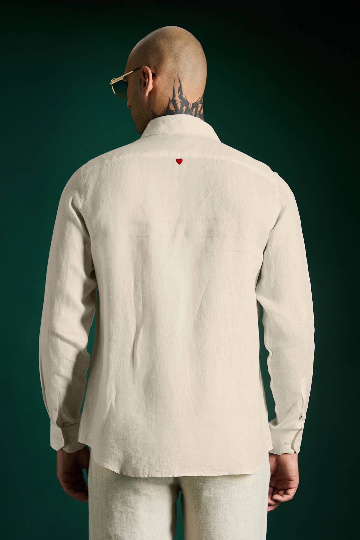 Heart Irish Linen Shirt - Ivory