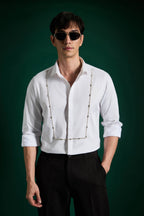 Forms- Hand Embroidered Designer Shirt - White