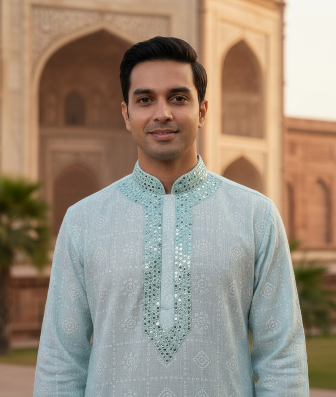 Real Mirror Work Luxury Hand Embroidered Kurta