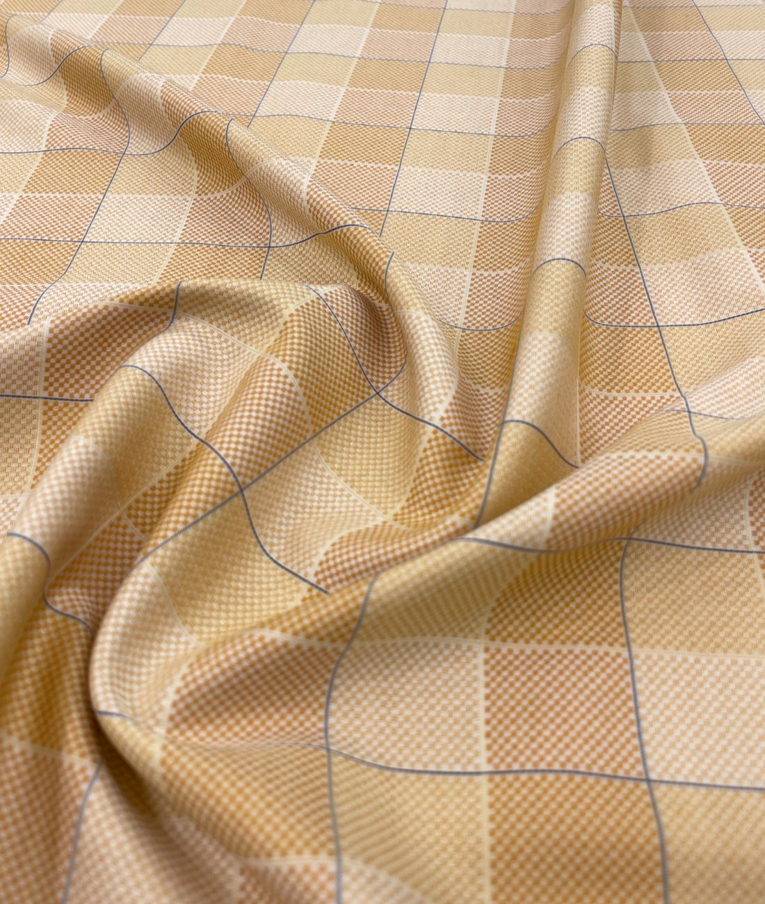 Arvind Checkered Premium Fabric for Mens Shirt with Liquid Amonia Finish
