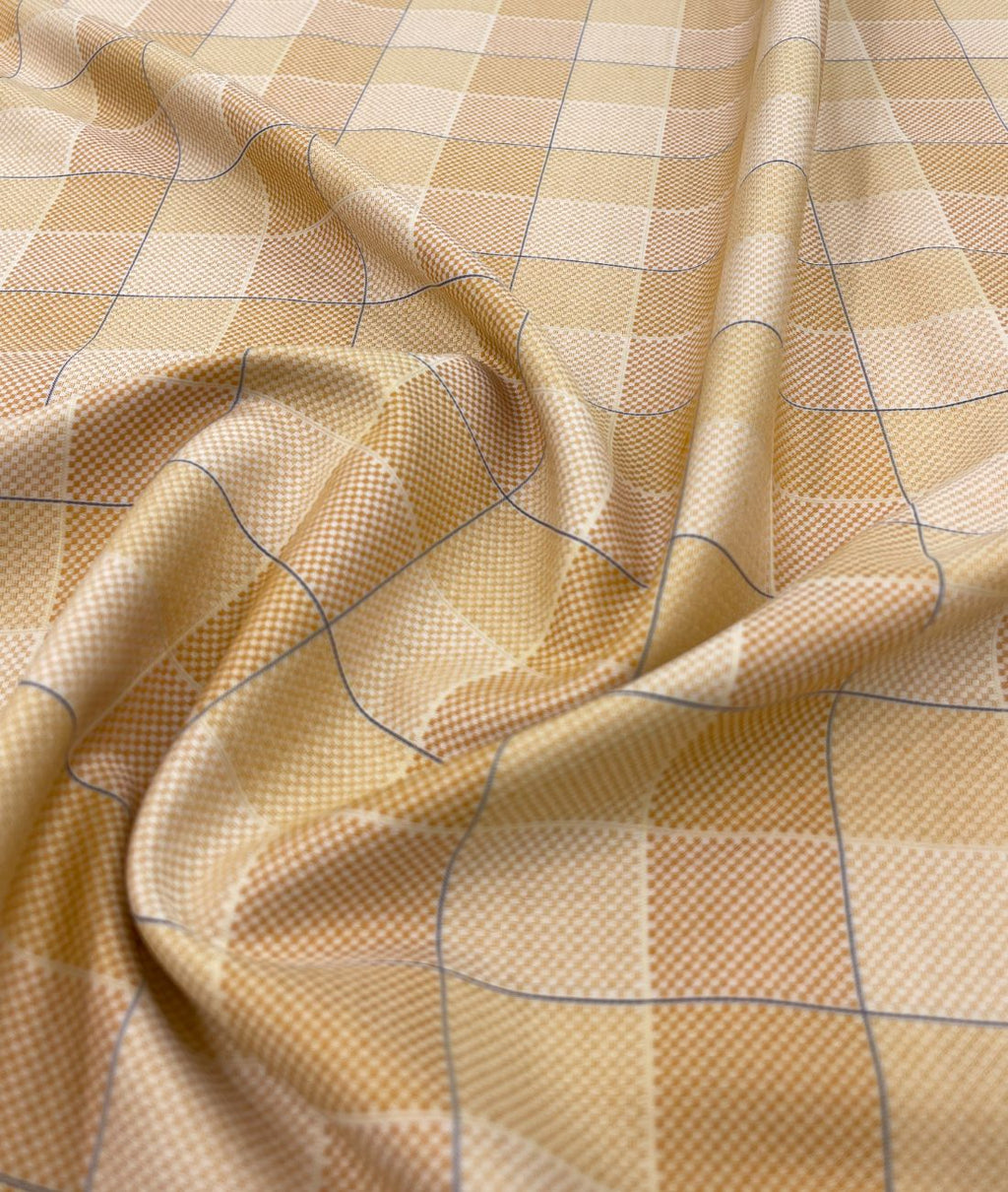 Arvind Checkered Premium Fabric for Mens Shirt with Liquid Amonia Finish