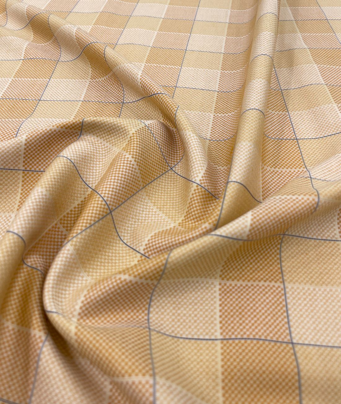 Arvind Checkered Premium Fabric for Mens Shirt with Liquid Amonia Finish