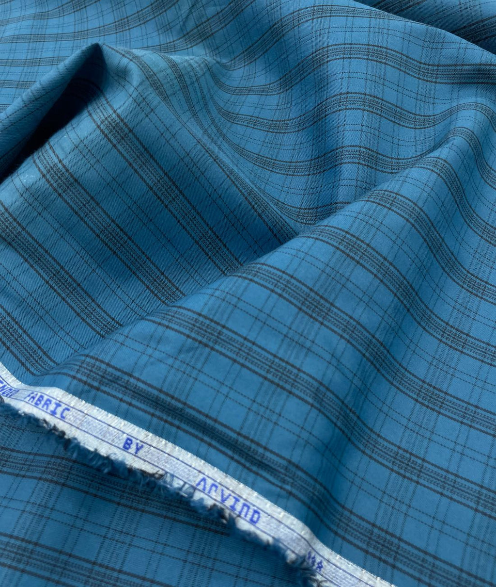 Arvind Peacock Checkered Premium Fabric for Mens Shirt
