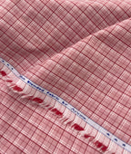 Arvind Red Checkered Premium Fabric for Mens Shirt