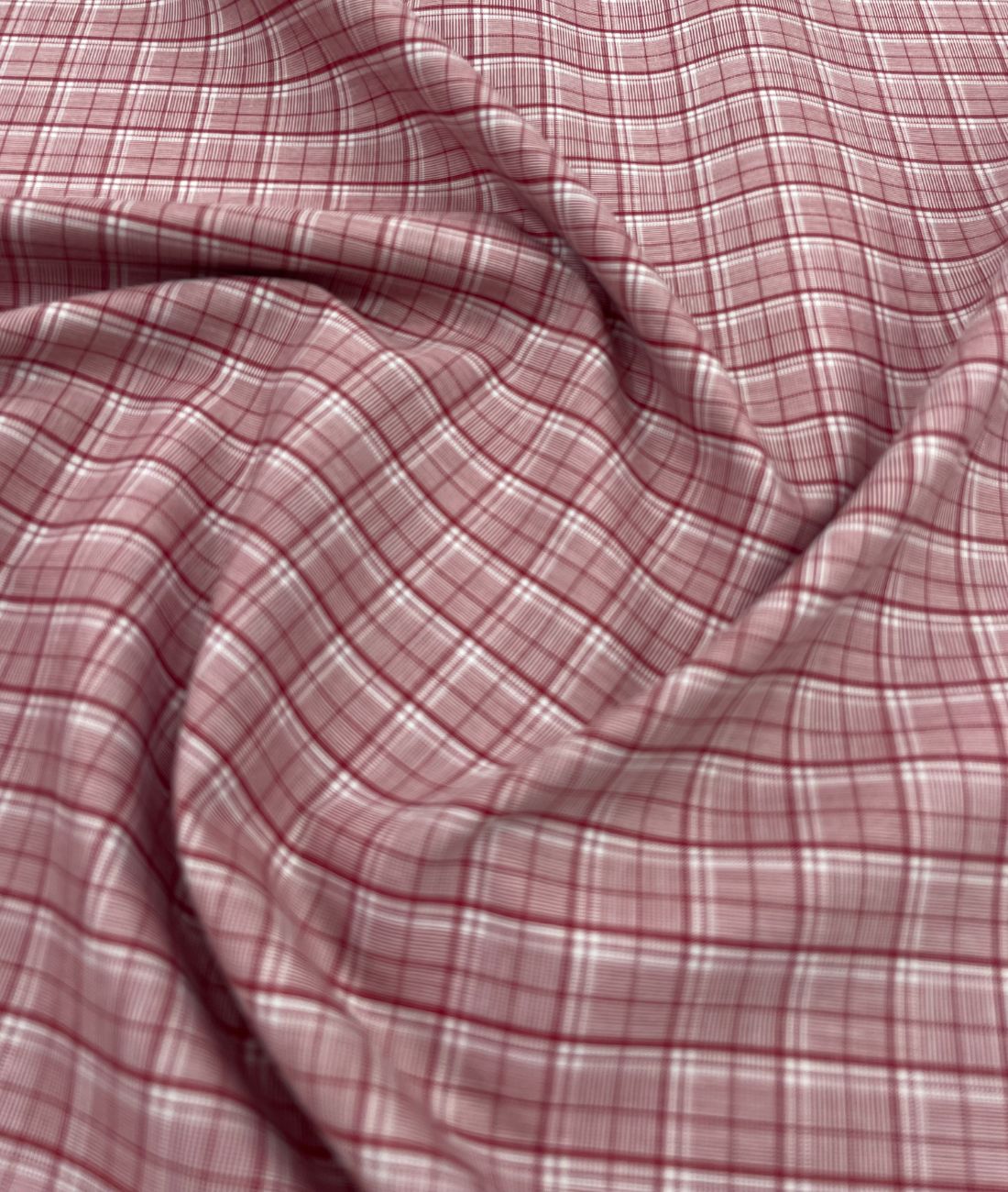 Arvind Red Checkered Premium Fabric for Mens Shirt