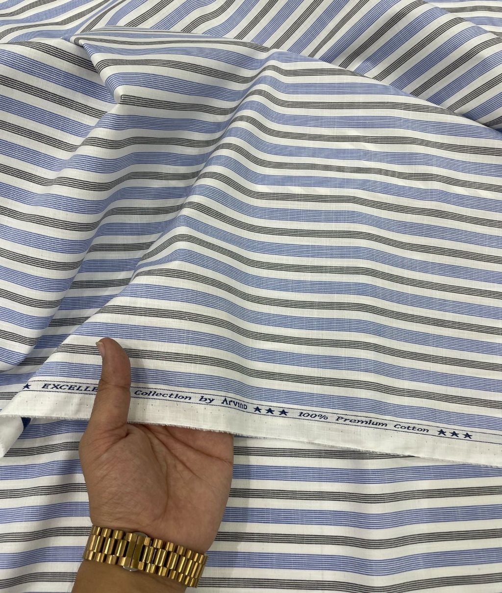 Arvind Stripe Premium Fabric for Mens Shirt