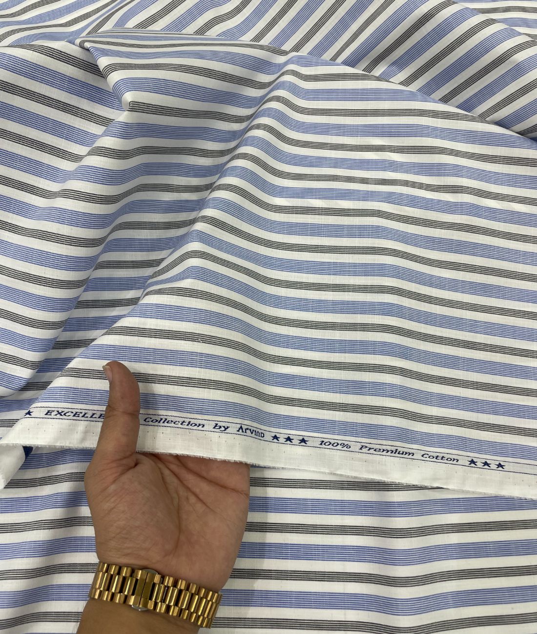 Arvind Stripe Premium Fabric for Mens Shirt
