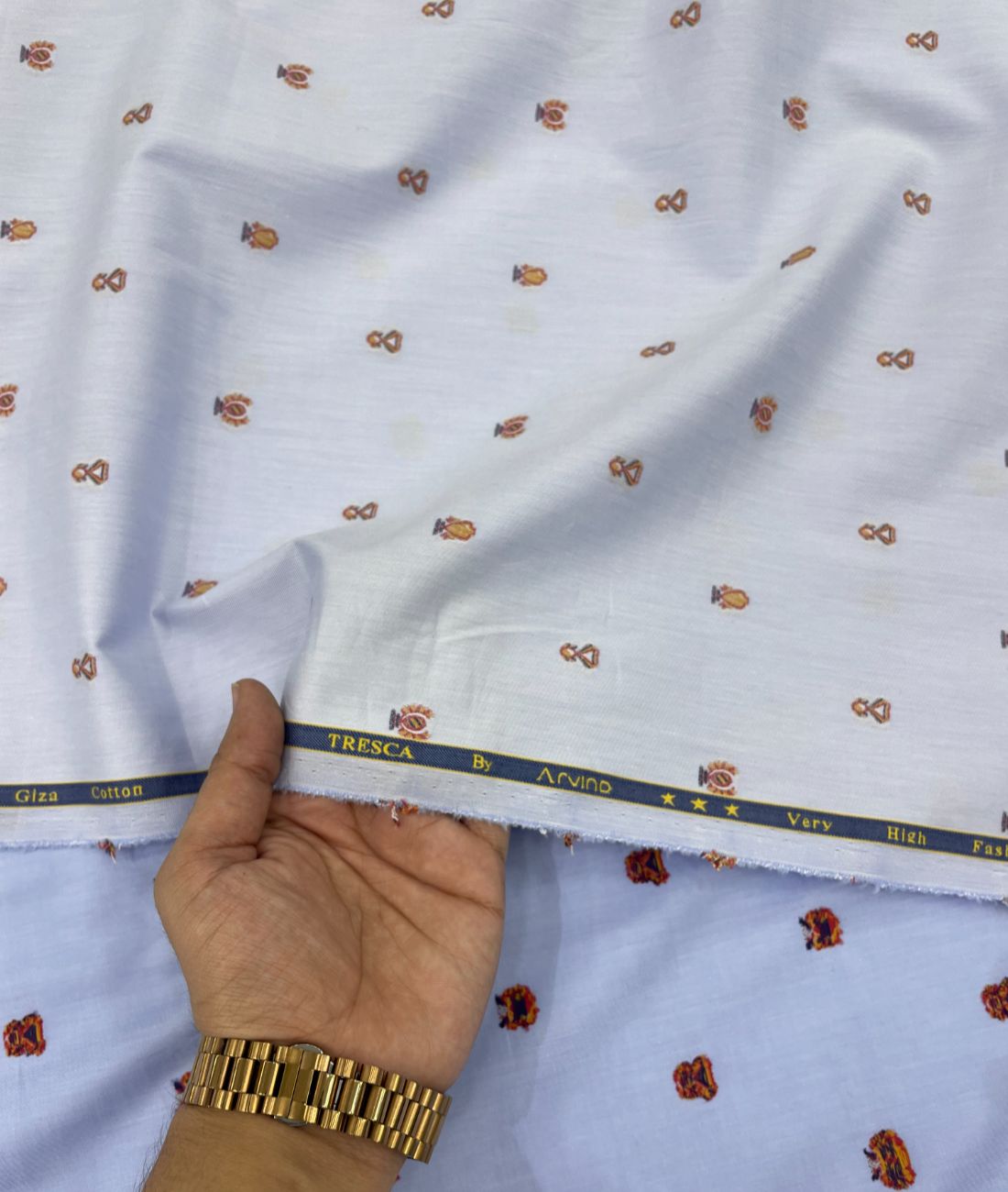 Arvind Tresca Jacquard Giza Cotton Premium Fabric for Mens Shirt