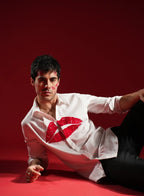 Lips Hand Embroidered Club Wear Shirt