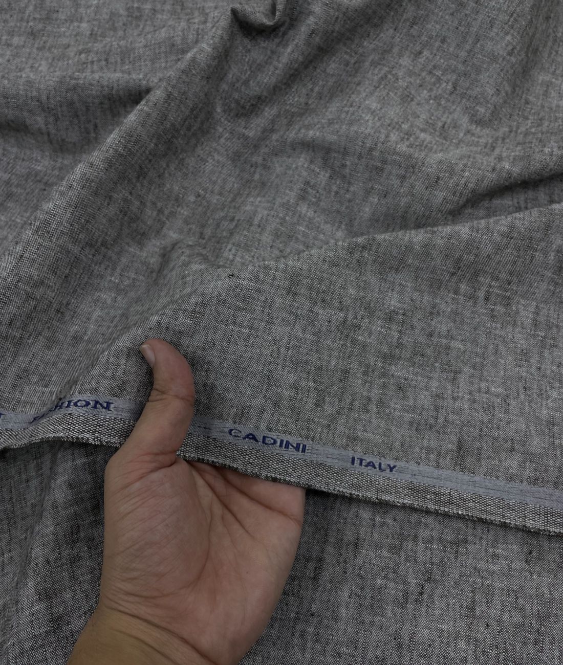 Dark Grey Linen Blend Fabric for Pant by Cadini Italy