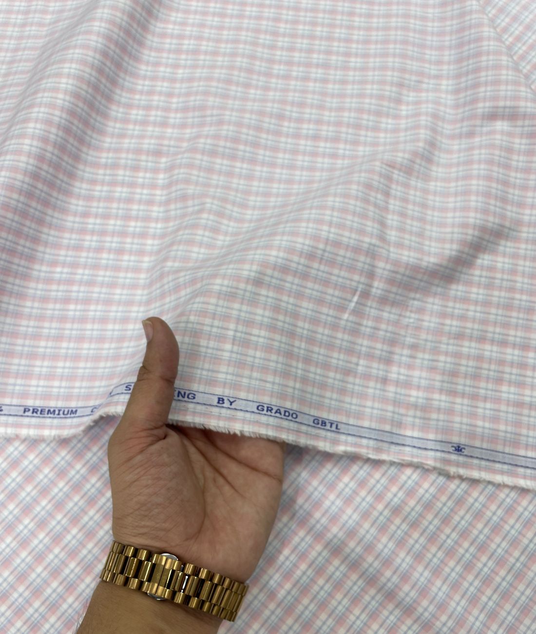 Grado Pastel 100% Cotton Checkered Premium Fabric for Mens Shirt