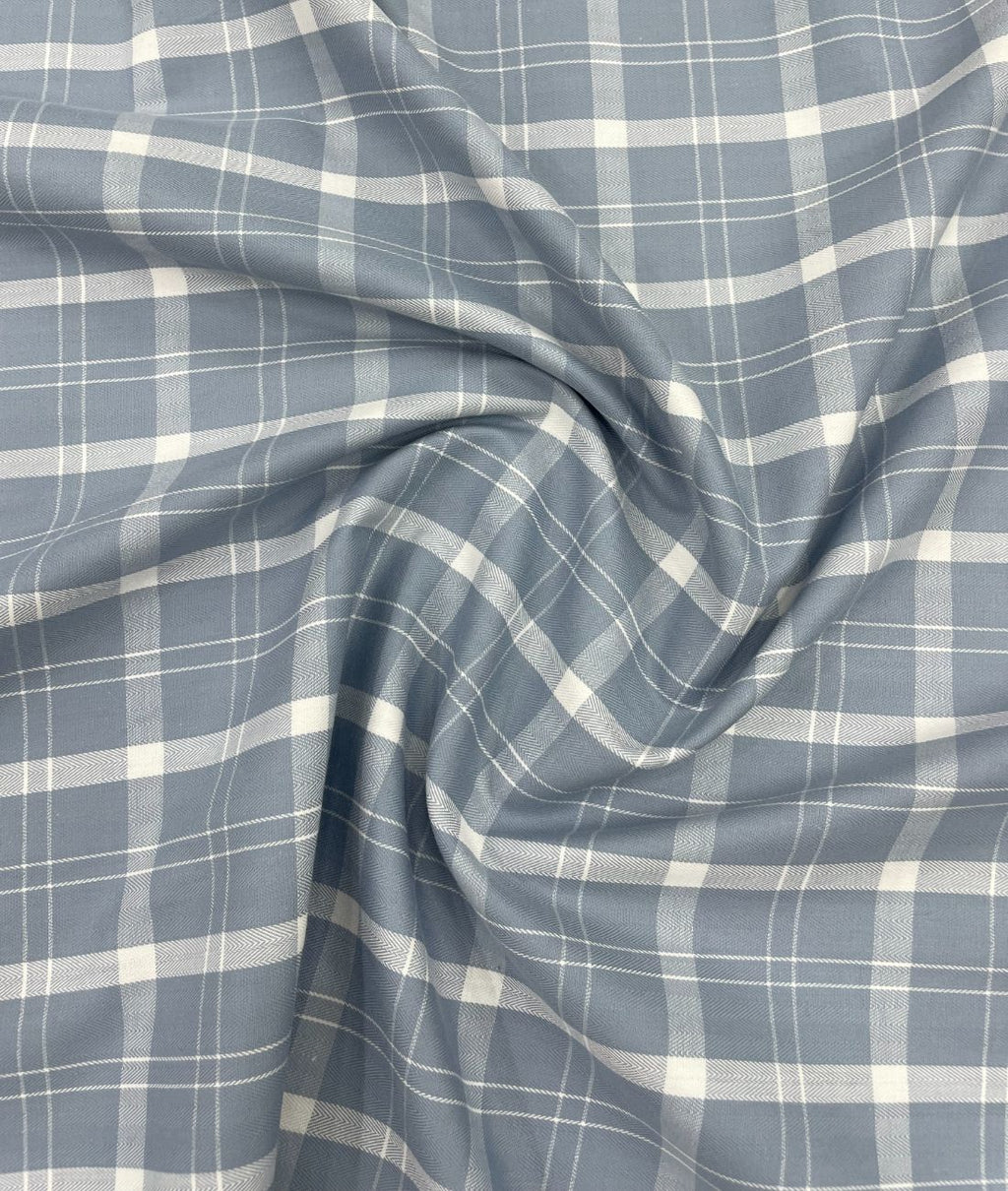 Light  Grey Checkered Premium Fabric for Mens Shirt