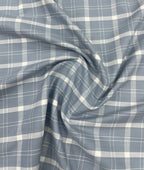 Light  Grey Checkered Premium Fabric for Mens Shirt