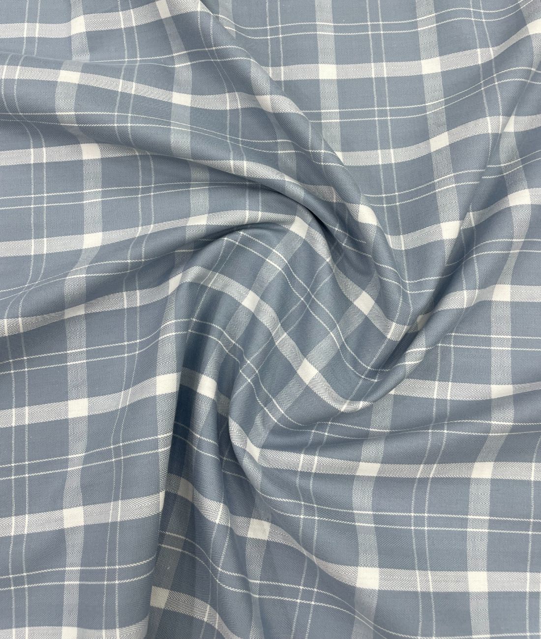 Light  Grey Checkered Premium Fabric for Mens Shirt
