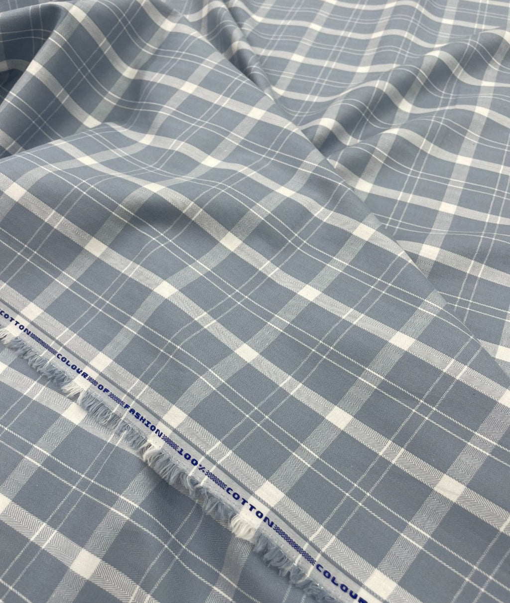Light  Grey Checkered Premium Fabric for Mens Shirt