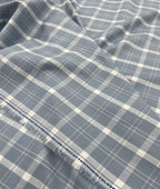 Light  Grey Checkered Premium Fabric for Mens Shirt