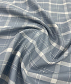 Light  Grey Checkered Premium Fabric for Mens Shirt