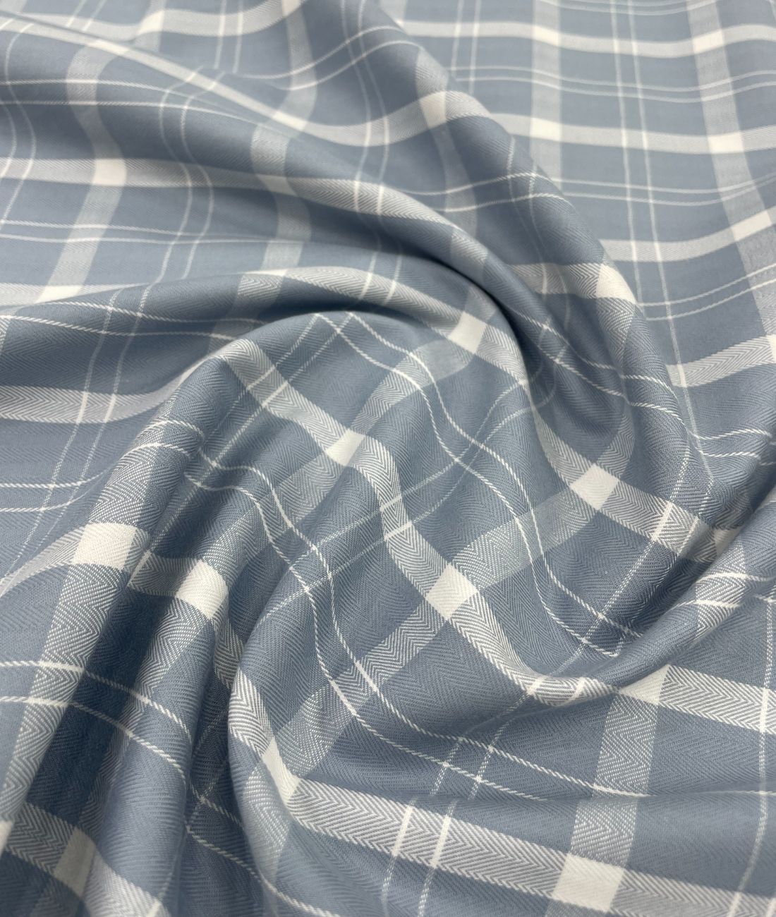 Light  Grey Checkered Premium Fabric for Mens Shirt