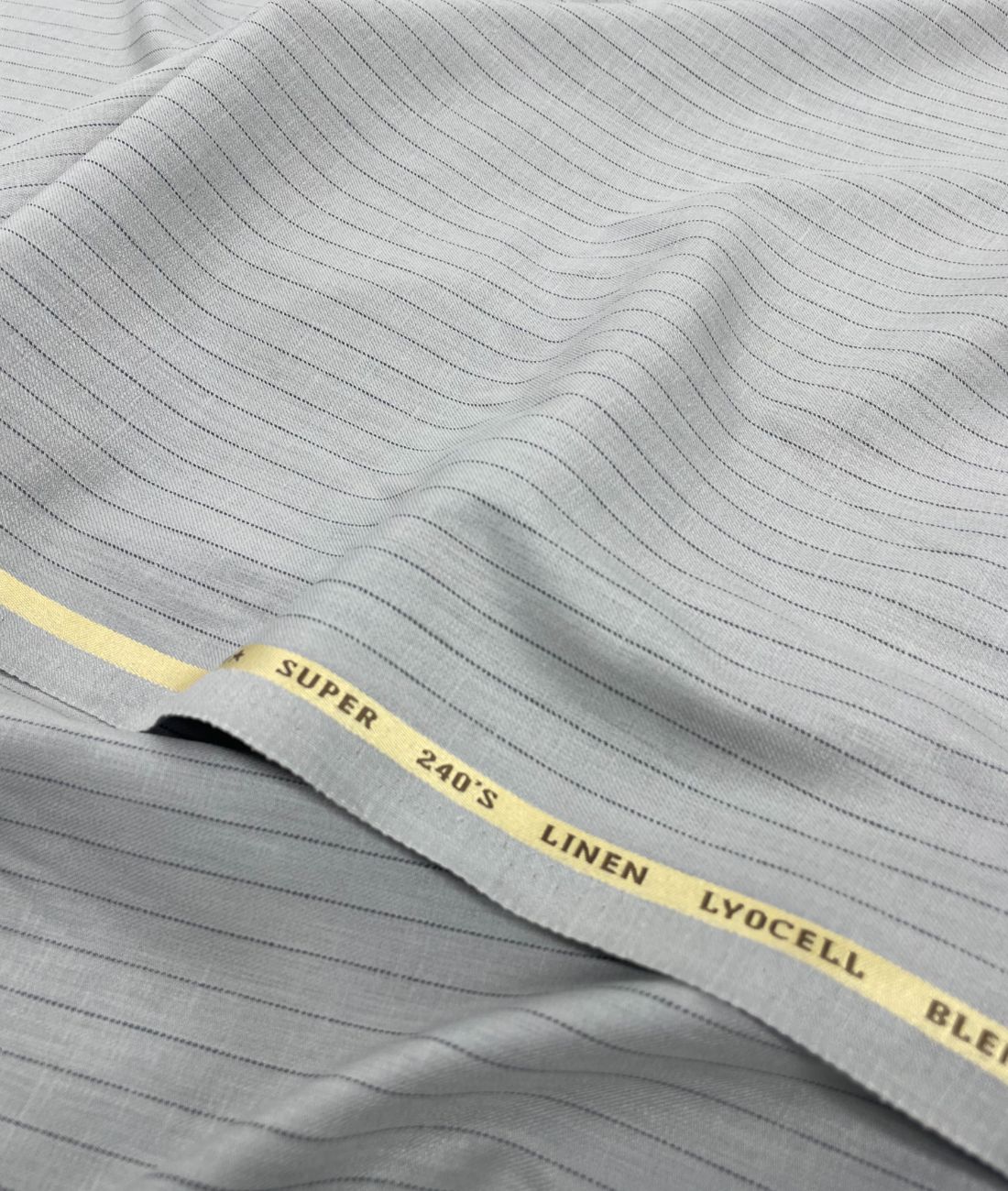 Light Grey Stripe Linen Blend Fabric for Pant by Fabrique Modisto