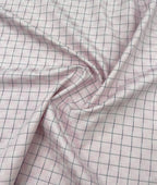 Raymond Light Pink Checkered Premium Fabric for Mens Shirt