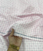 Raymond Light Pink Checkered Premium Fabric for Mens Shirt