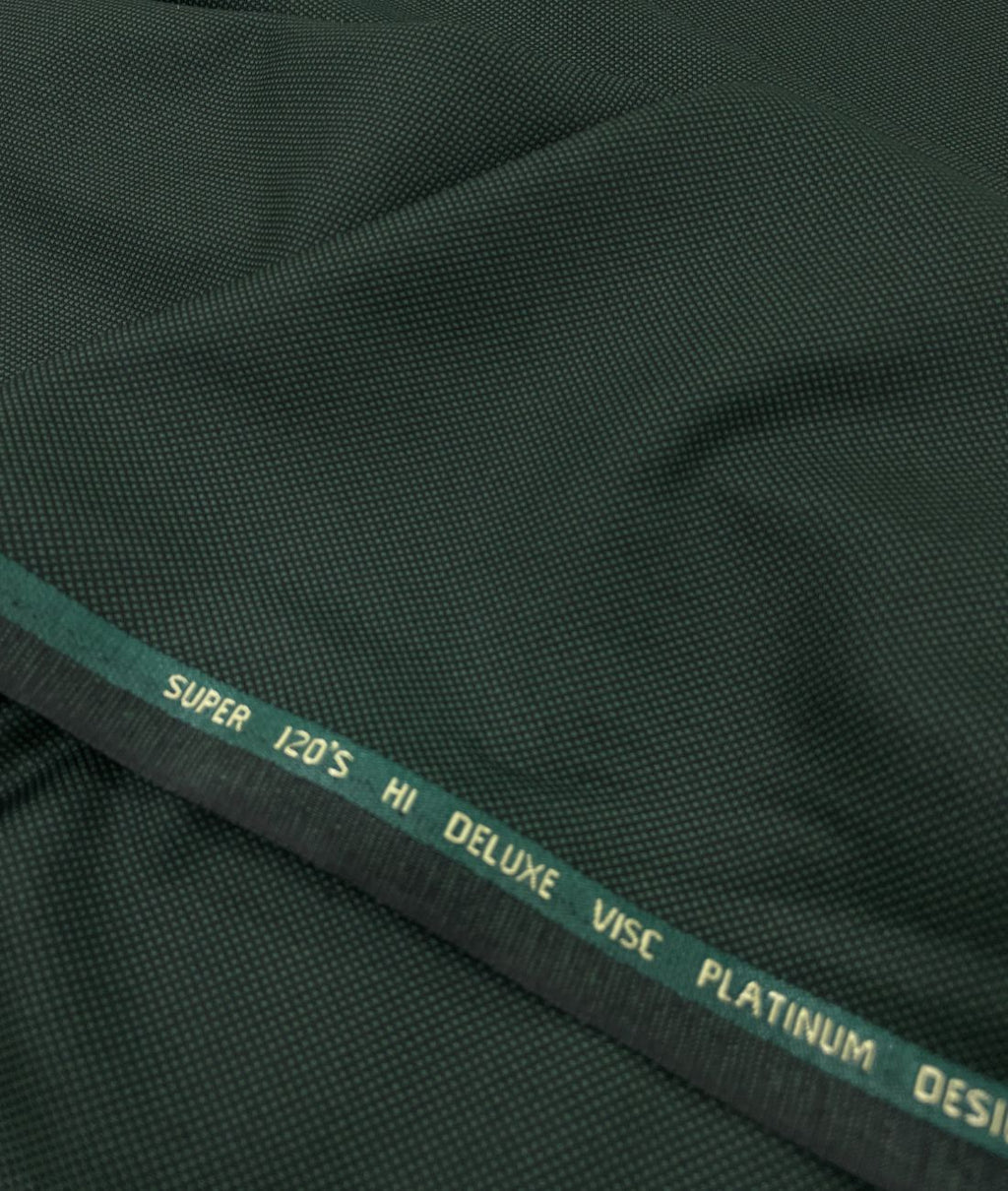 Super 120 Dark Green Dobby Suiting Fabric
