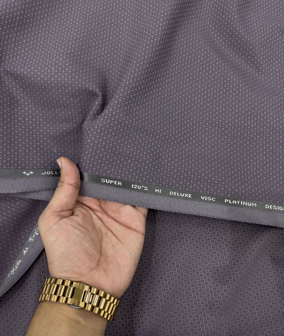 Super 120 Dark Lavender Dobby Suiting Fabric
