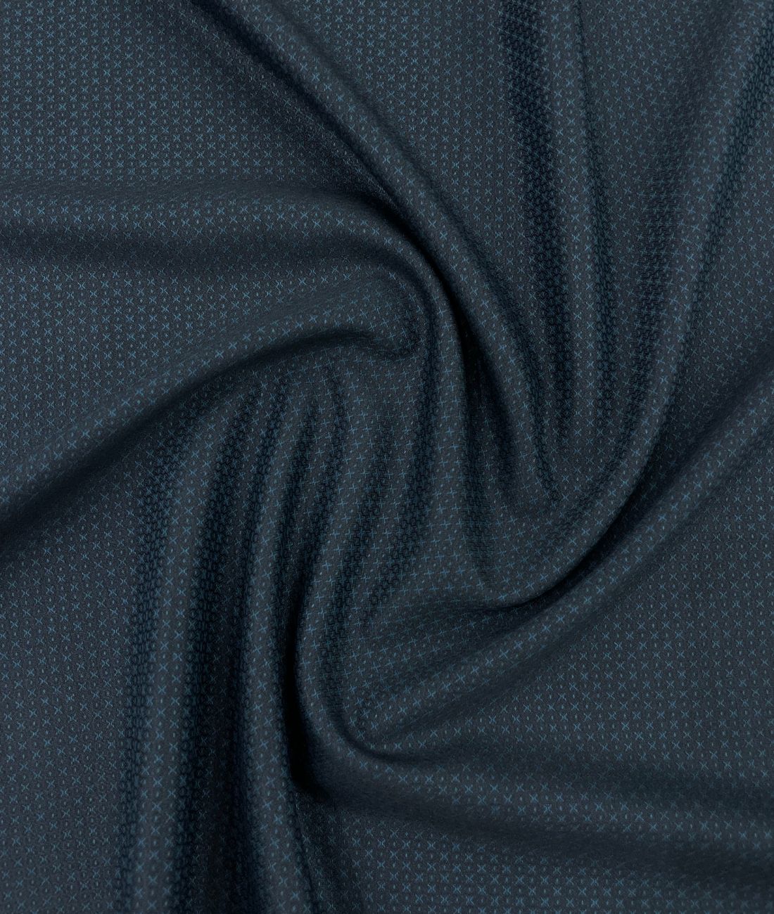 Super 120 Dark Teal Dobby Suiting Fabric