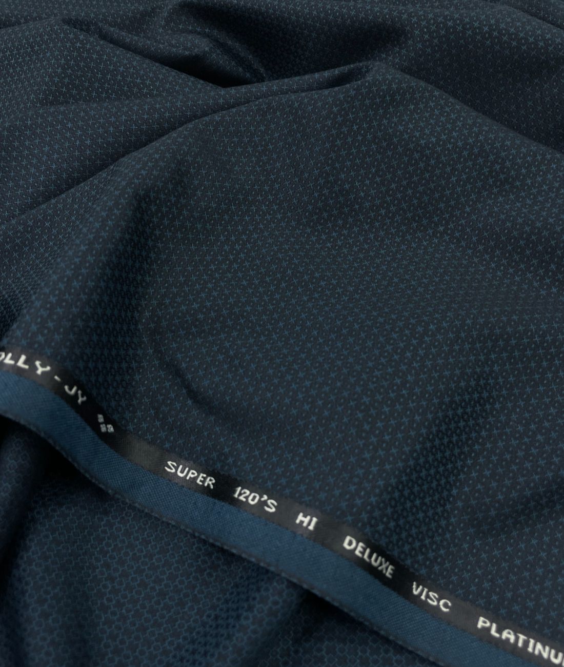 Super 120 Dark Teal Dobby Suiting Fabric
