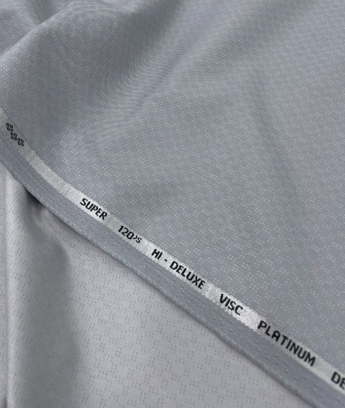 Super 120 Light Grey Dobby Suiting Fabric