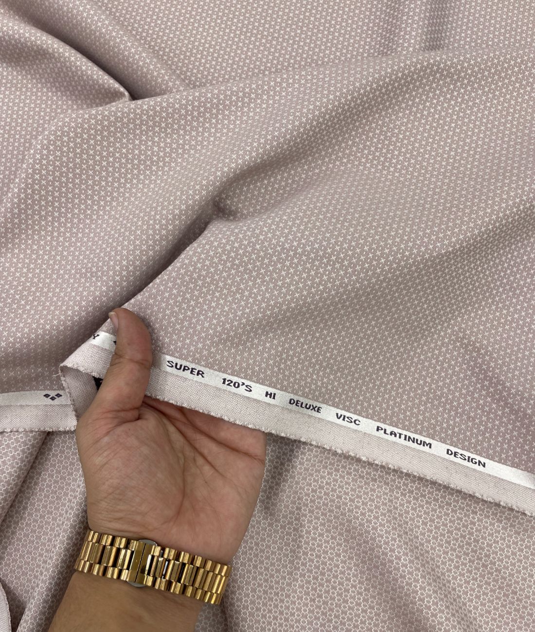 Super 120 Peach Dobby Suiting Fabric