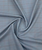 Super 120 Powder Blue Checkered Suiting Fabric