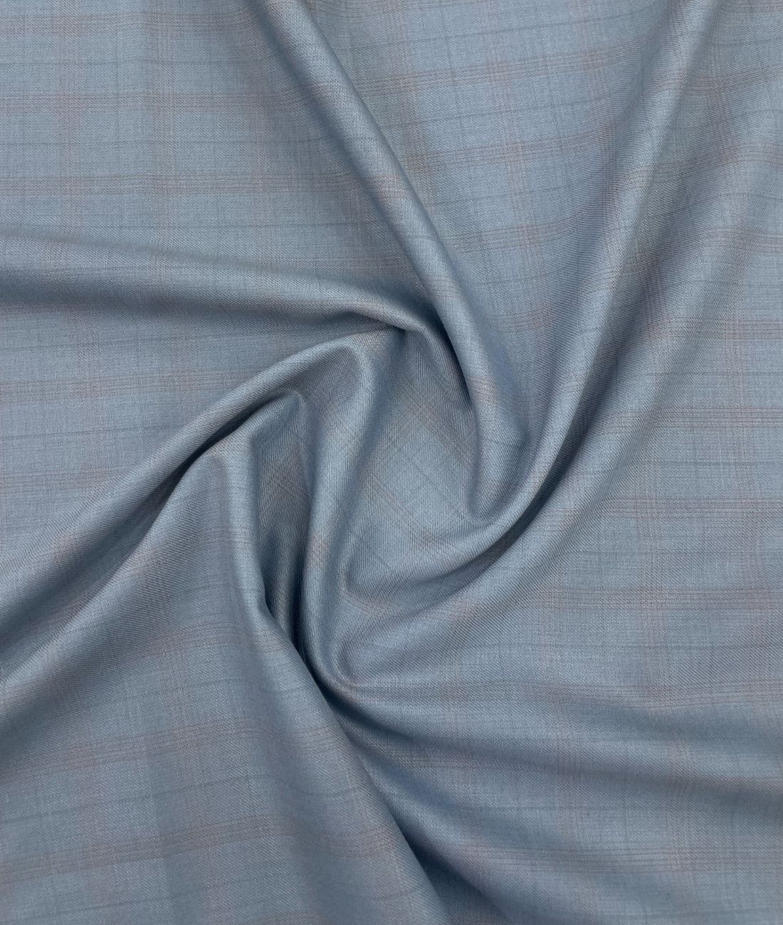 Super 120 Powder Blue Checkered Suiting Fabric