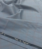 Super 120 Powder Blue Checkered Suiting Fabric
