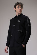 Karma hand embroidered designer shirt -Black